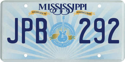 MS license plate JPB292