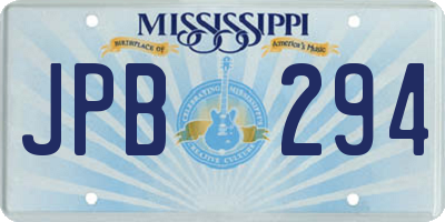 MS license plate JPB294