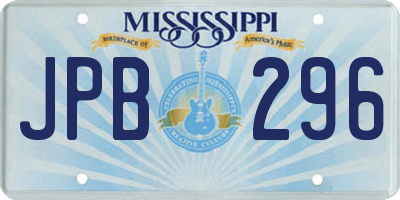 MS license plate JPB296