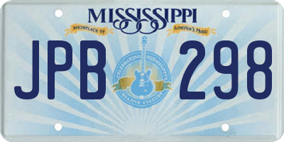 MS license plate JPB298