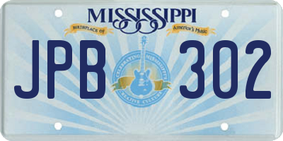 MS license plate JPB302