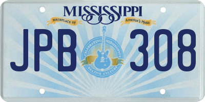 MS license plate JPB308