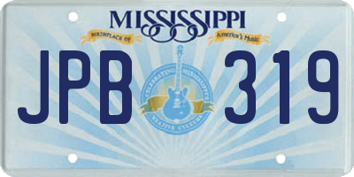 MS license plate JPB319