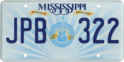 MS license plate JPB322