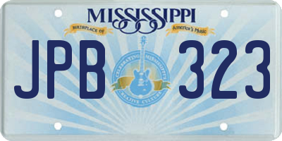MS license plate JPB323