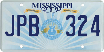 MS license plate JPB324