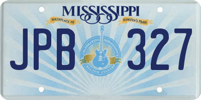 MS license plate JPB327