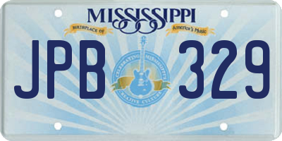 MS license plate JPB329