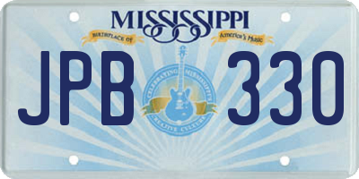MS license plate JPB330