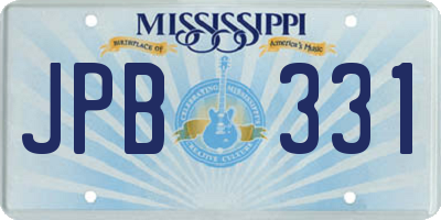 MS license plate JPB331