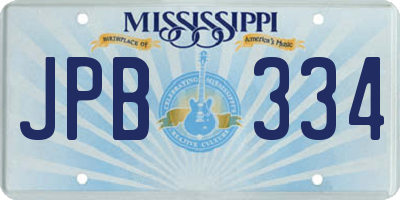 MS license plate JPB334
