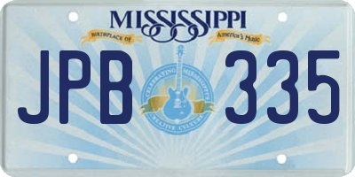 MS license plate JPB335