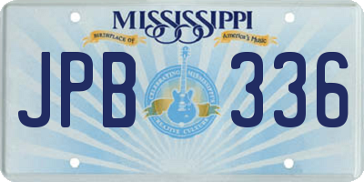 MS license plate JPB336
