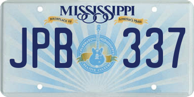 MS license plate JPB337