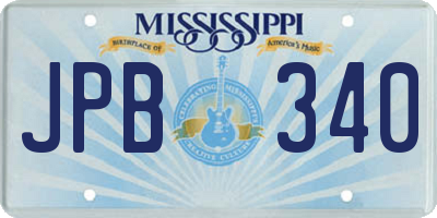 MS license plate JPB340
