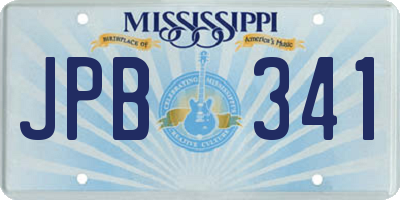 MS license plate JPB341