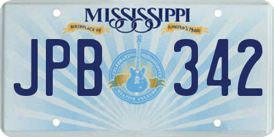 MS license plate JPB342