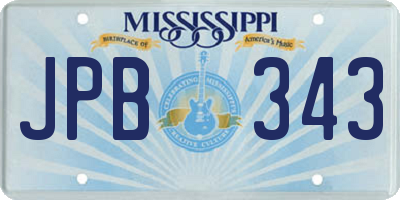 MS license plate JPB343