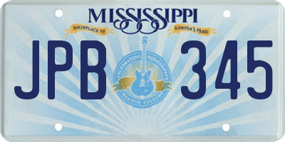 MS license plate JPB345