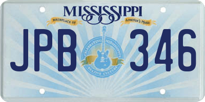 MS license plate JPB346