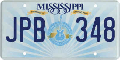 MS license plate JPB348