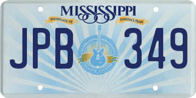 MS license plate JPB349
