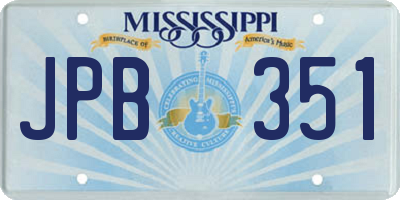 MS license plate JPB351