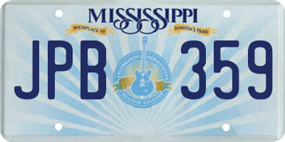 MS license plate JPB359
