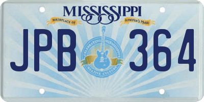 MS license plate JPB364
