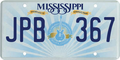 MS license plate JPB367
