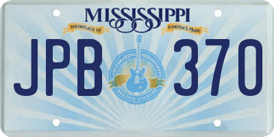 MS license plate JPB370