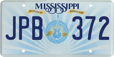 MS license plate JPB372