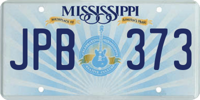 MS license plate JPB373