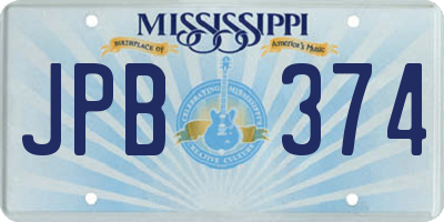 MS license plate JPB374