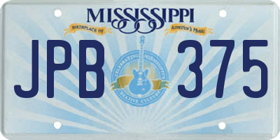 MS license plate JPB375