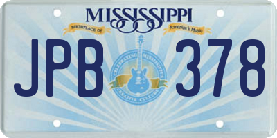 MS license plate JPB378