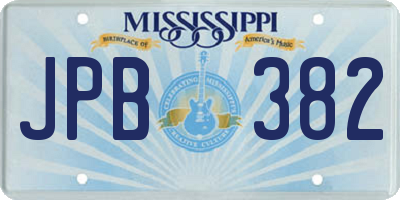 MS license plate JPB382