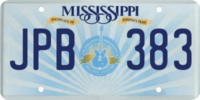 MS license plate JPB383