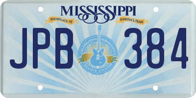 MS license plate JPB384