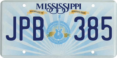 MS license plate JPB385