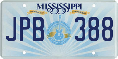 MS license plate JPB388
