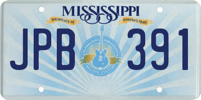 MS license plate JPB391