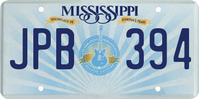 MS license plate JPB394