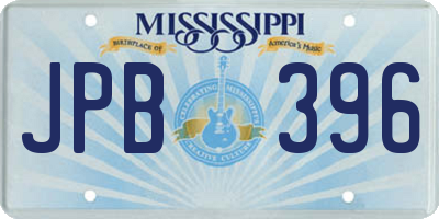 MS license plate JPB396
