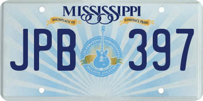 MS license plate JPB397