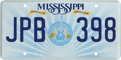MS license plate JPB398