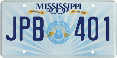 MS license plate JPB401