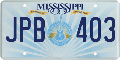 MS license plate JPB403