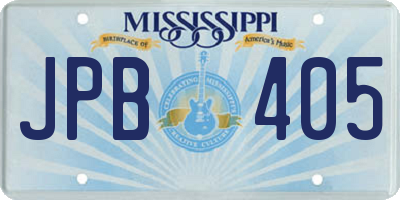 MS license plate JPB405