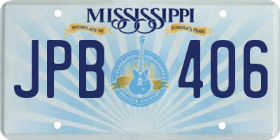MS license plate JPB406